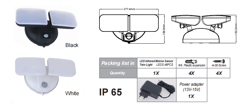 Foinse Solas Dual PD-2P-A LED: Do chaomhnóir oíche cliste